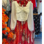 Georgette Top &amp; Organza Skirt Elegance Set