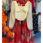 Georgette Top &amp; Organza Skirt Elegance Set